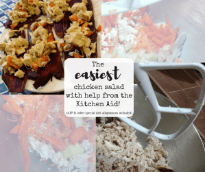 The easiest chicken salad with help from the Kitchen aid! (AIP and other special diet adaptations included)