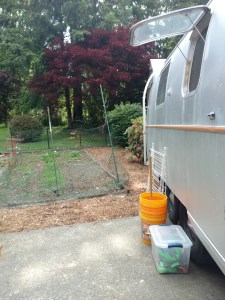 Airstream parked in its new spot